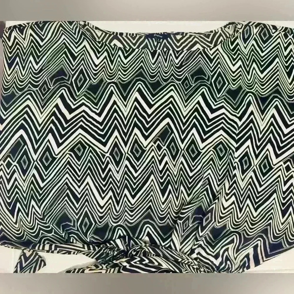 Express Silk Blouson Dress, Women’s Size Small, Geometric Black & Cream, Y2K - Picture 9 of 16